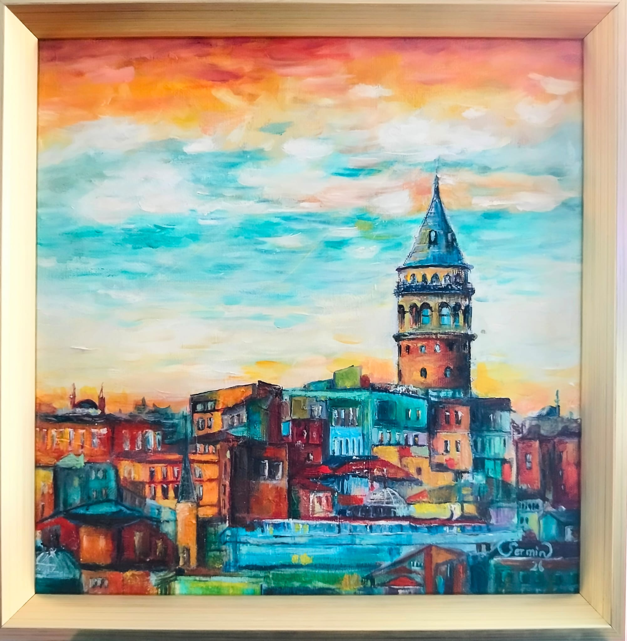 Galata ve Renkleri, Galata Kulesi yağlıboya tablo